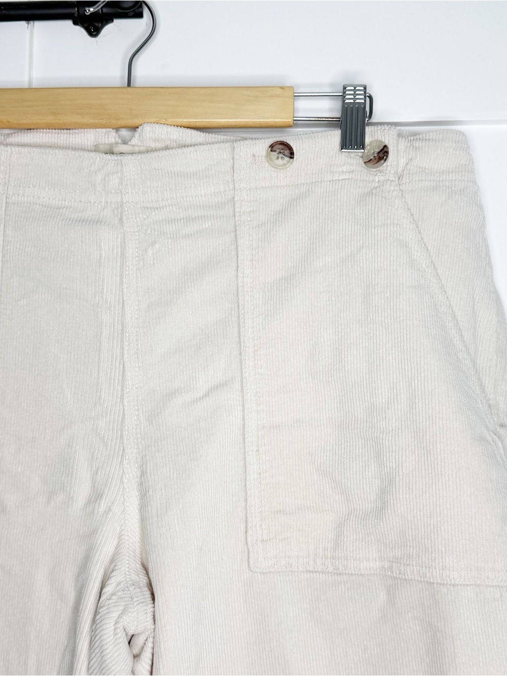 Pilcro The Kit High-Rise Wide-Leg Utility Trousers 20 cream corduroy clean girl - Picture 7 of 16